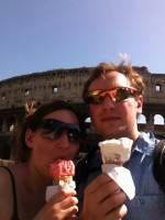 Ice Cream outside the Colosseum - Food in Rome