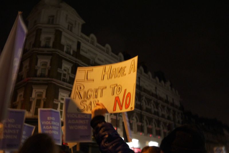 I have a right to say no placard