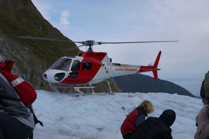 Our Helicopter landing on Fox Glacier, New Zealand