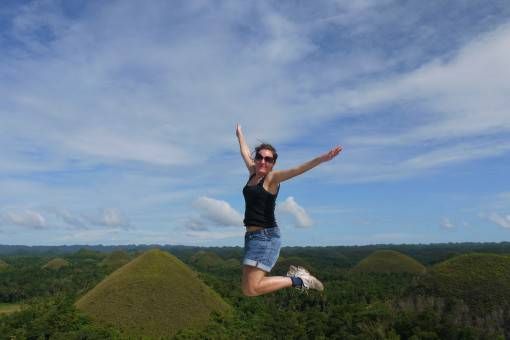Amy at the Chocolate Hills, Bohol