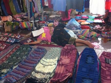 Woman Sleeping at the Market in Laos