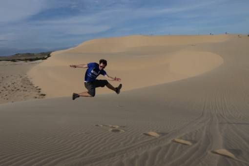 Jumping Shot! Andrew on White Sand Dunes