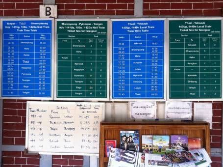 Train timetable Kalaw to Shwenyaung