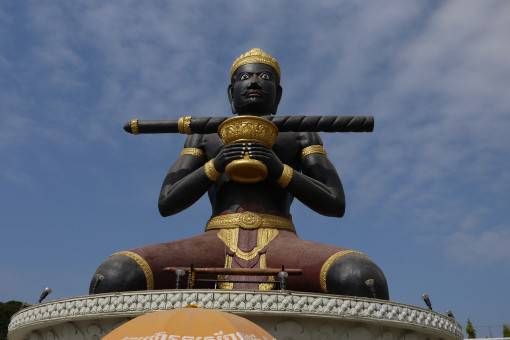 Black Buddha Statue in Battambang, Cambodia