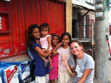 Me With Children in Tacloban while volunteering in the Philippines