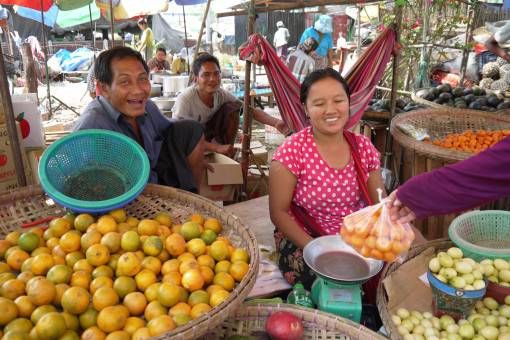 Burmese People at a Market