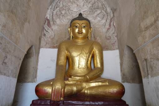 Gold Buddha Statue in Bagan, Burma