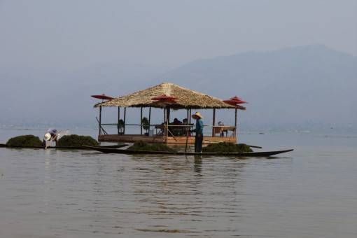 Boats on Inle Lake in Burma