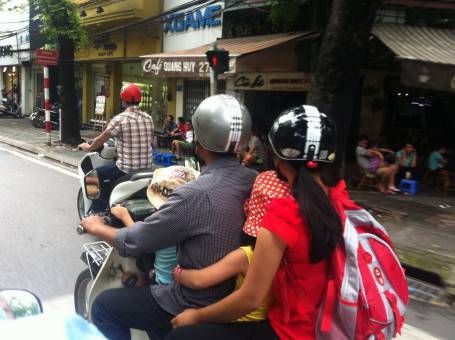  A true family vehicle, four people on one motorbike