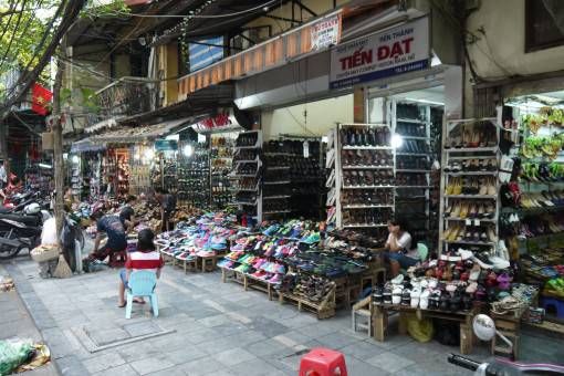 Shoe shop on shoe street in Hanoi