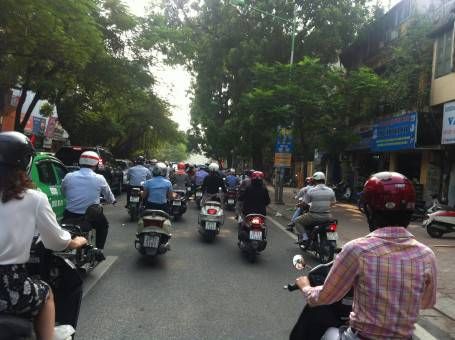 Motorbike commute in Hanoi