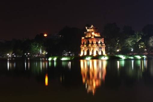 The Turtle Pagoda in Hoan Kiem Lake in Hanoi