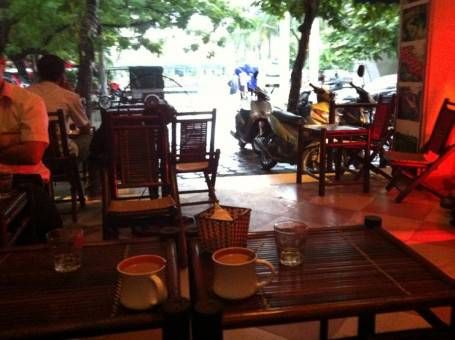 Hot chocolate in a cafe in Hanoi