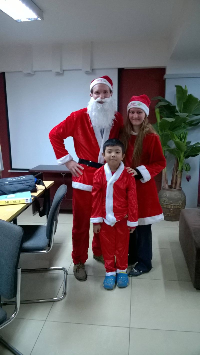 Dressing up as Santa in Vietnam