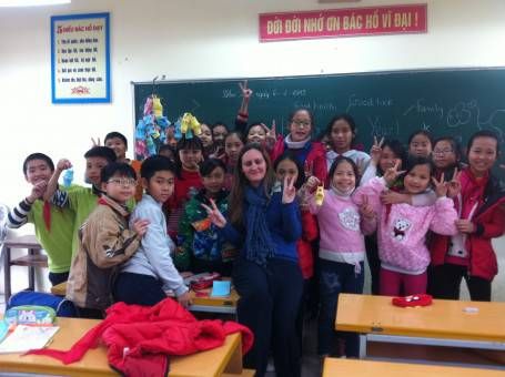 Amy teaching English in Vietnam