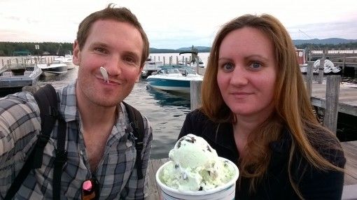 Us Enjoying Ice cream in Wolfeboro, New Hampshire