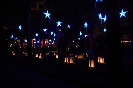 Stars and lamps at WaterFire, Providence