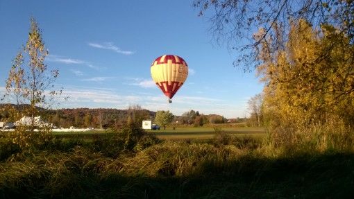 Sunset hot air balloon ride in Stowe