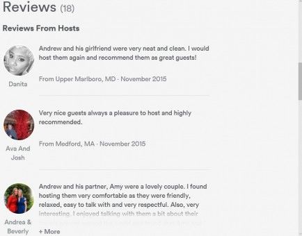A few of our Airbnb reviews