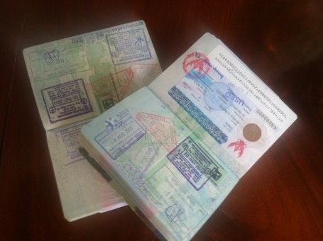 Two very well-used passports