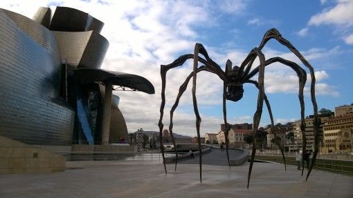 The Guggenheim Museum and Spider Sculpture in Bilbao, Spain