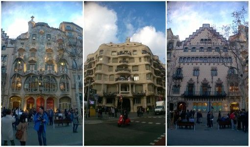 Gaudí's Casa Batlló and La Pedrera and Josep Puig i Cadafalch's Casa Amatller