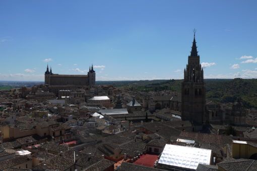 View from the top of The Church of Los Jesuitas in Toledo