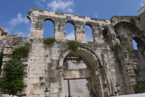 The ancient city walls of Split's Old Town, Croatia