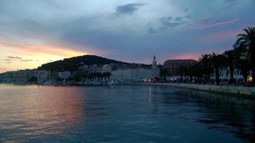 Sunset on the Riva in Split, Croatia