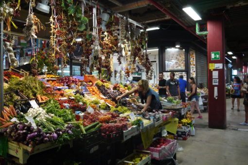 Produce stall at the Mercato Centrale in Florence