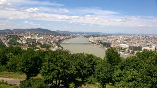 Panoramic View from the Top of Gellert Hill in Budapest