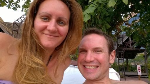 Us at the pool in Chiang Mai