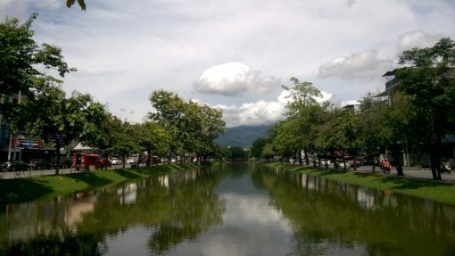 The moat in Chiang Mai 