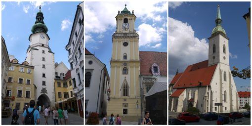 St Michael's Gate, Clock Tower and St Martin's Cathedral in Bratislava 