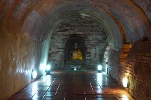 Buddha in a tunnel at Wat Umong Temple, Chiang Mai
