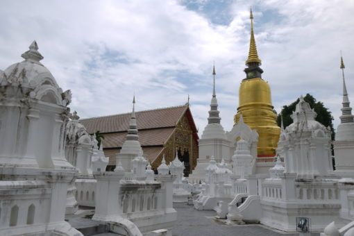 Wat Suan Dok garden of pagodas in Chiang Mai, Thailand