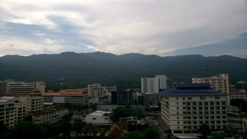 View of the mountains from our apartment in Chiang Mai