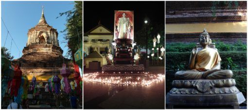 Collage of pictures of Loy Krathong and Yi Peng 2016