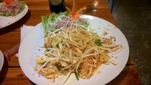 A plate of Pad Thai from Cooking Love restaurant in Chiang Mai 
