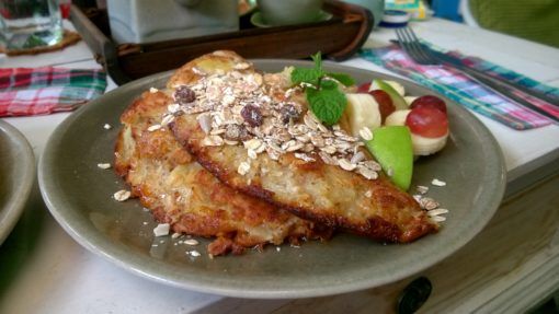 Banana Pancakes from Angel's Secrets cafe in Chiang Mai, Thailand 