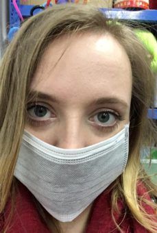 Hattie well-protected from the pollution in China