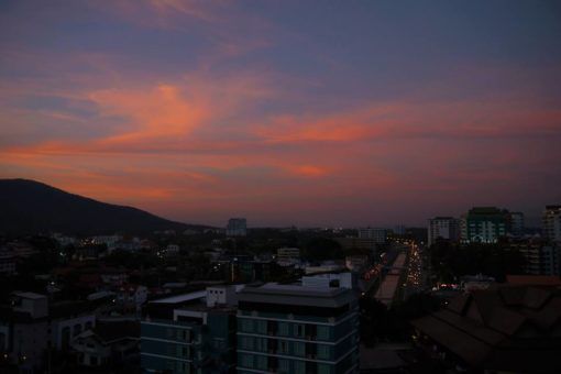 Sunset view from 'my home office' in Chiang Mai