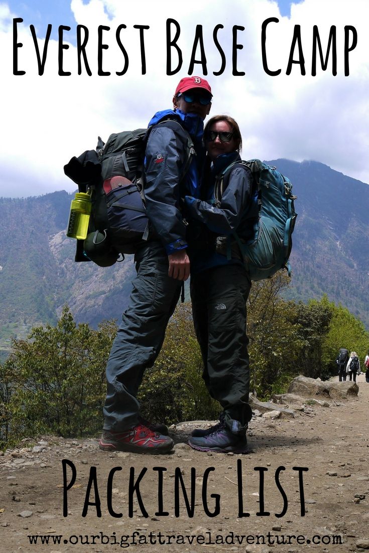 Everest Base Camp Packing List, Pinterest