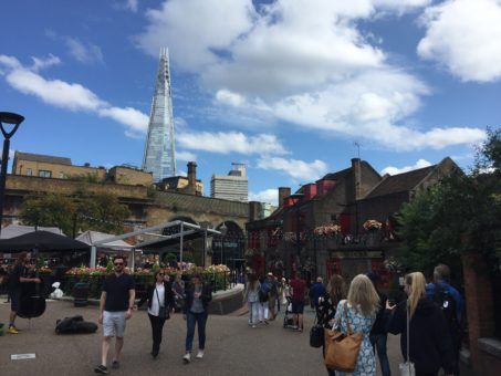 London Bridge pub with The Shard in the background
