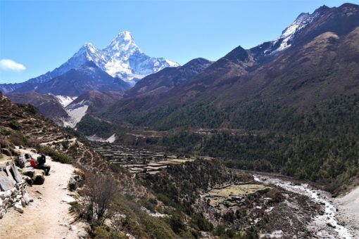 View of Ama Dablam on our way to Dingboche