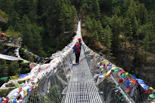 Suspension bridge on the Everest Base Camp Trek