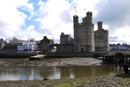 Caernarfon Castle from across the river in Wales