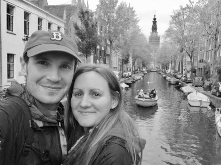 Andrew and I by the canal in Amsterdam