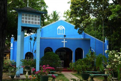 Blue church in Sri Lanka 