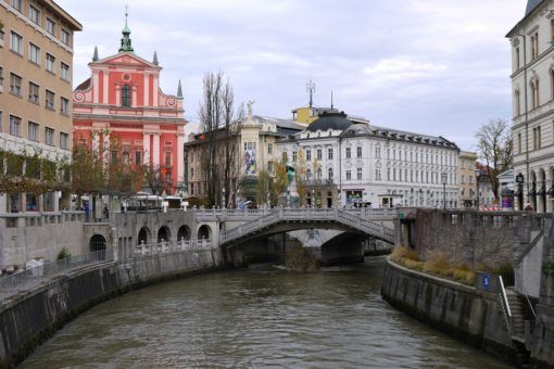 Ljubljana's Triple Bridge and Franciscan Church